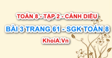 Bài 3 trang 61 Toán 8 Cánh Diều Tập 2